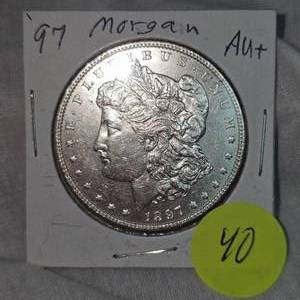 lot 40 image: 1897 Morgan $1 AU Plus Condition