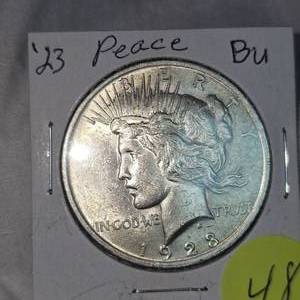 lot 48 image: 1923 Peace Dollar $1 BU Condition
