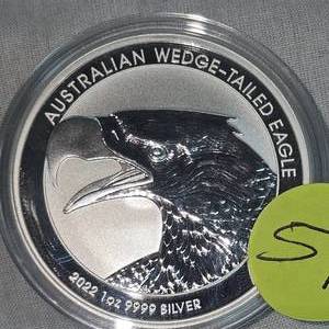 lot 51 image: 2022 1oz .9999 Silver Wedge Tailed Eagle
