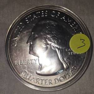 lot 3A image: 2019 UAGI 5oz t, .999 Silver Wilderness Round