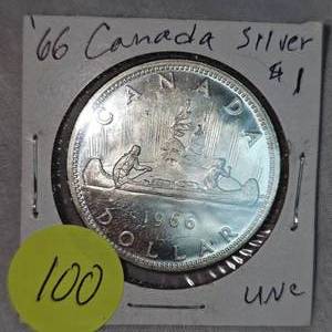 lot 100 image: 1966 Canada Silver $1 UNC