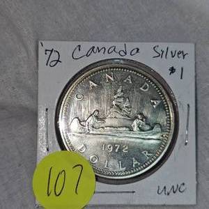 lot 107 image: 1972 Canada Silver $1