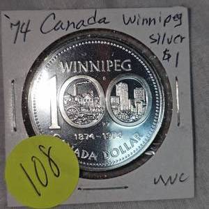 lot 108 image: 1974 Canada Winnipeg Silver $1 UNC