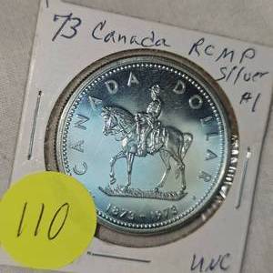 lot 110 image: 1973 Canada RCMP Silver $1 UNC
