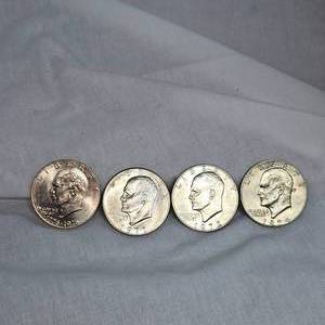 lot 88 image: 1971,72,74,76 Ikes, UNC, Mint