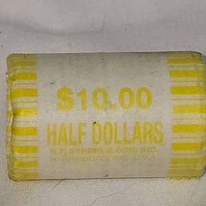 lot 30A image: Unsearched Treasury Roll of Half Dollars 50c