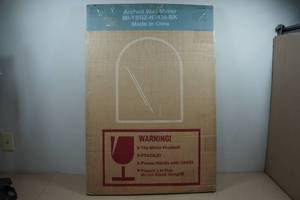 lot 14 image: Black Framed Arched Wall Mirror - 24x36