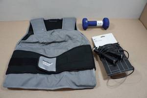 lot 46 image: Weighted Vest, Dumbbell and Jump Rope