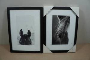 lot 53 image: 2 Matted Black Picture Frames - 11.5x15.5
