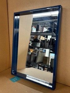 lot 12 image: 18x24 Metal Framed Mirror - Navy