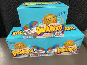 lot 9 image: Dunkaroos Cinnamon Toast Crunch - Vanilla Cookies & Cinnamon Frosting (3 Boxes)