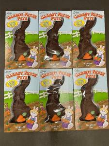 lot 65 image: Palmer Carrot Patch Pete 6-Box Set - Decorated Milk Chocolate Bunnies (3 oz Each)