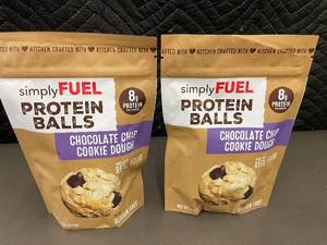 lot 124 image: SimplyFUEL Protein Balls - Chocolate Chip Cookie Dough, 9.6 oz BB 5202026 - 2 Bags