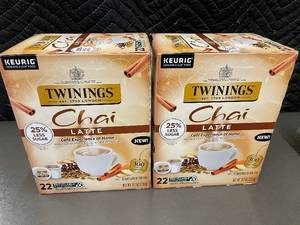 lot 204 image: Twinings Chai Latte K-Cup Pods 22-count (Lot of 2)