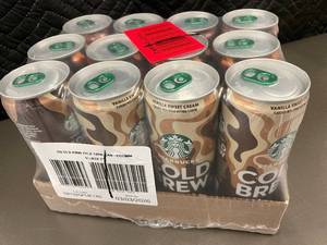 lot 305 image: Starbucks Cold Brew 11oz Cans 12-Pack - Vanilla Sweet Cream, Salted Caramel, Chocolate