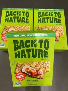 lot 332 image: Back to Nature Multigrain Flatbread Crackers, 3 Boxes, 5 oz Each