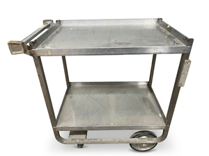 lot 28 image: Lakeside 721 Heavy Duty Stainless Steel 2-Tier Imperial Cart - Reinforced Shelves, Resistant to Stains &amp Rust, Two-Shelf Design, Integrated Bumpers to Shield from Damage - Good Condition