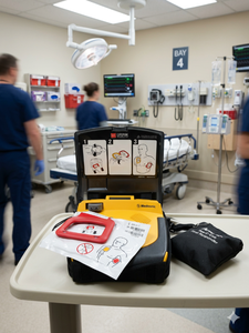 lot 31 image: WOW MSRP $2500 Medtronic LIFEPAK CR Plus AED Emergency Defibrillator with Barely Expired 226 Pads - Fully Automatic AHA Voice Prompt With both voice and graphic prompts - Works Great&nbsp Every HomeCabin Should Have One For Emergencies