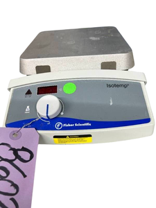 lot 59 image: Fisher Scientific 11-200-49H Isotemp Hot Plate - Simple Analog Temperature Control Knob, LED Display, Visual Alert Protection for Accidental Burns - Great Condition