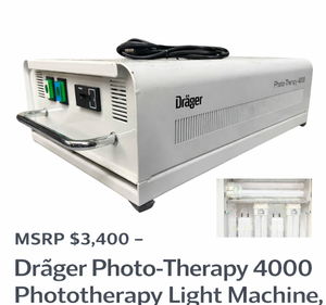lot 45 image: MSRP $1800  Drger Photo-Therapy 4000 Phototherapy Light System, Neonatal Jaundice Bilirubin Treatment, Dermatology Light Therapy &amp Clinical Phototherapy Unit Great Condition