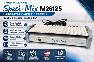 lot 81 image: MSRP $450  Barnstead Thermolyne Speci-Mix M26125 Laboratory Rocker Mixer, Gentle Platform Mixing for Lab Samples Tubes Vials Reagents, 120V Benchtop Lab Equipment