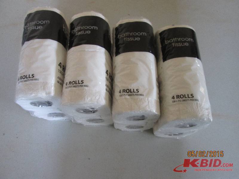 lot 43 image: 4 packs, 4 rolls each toilet tissue...