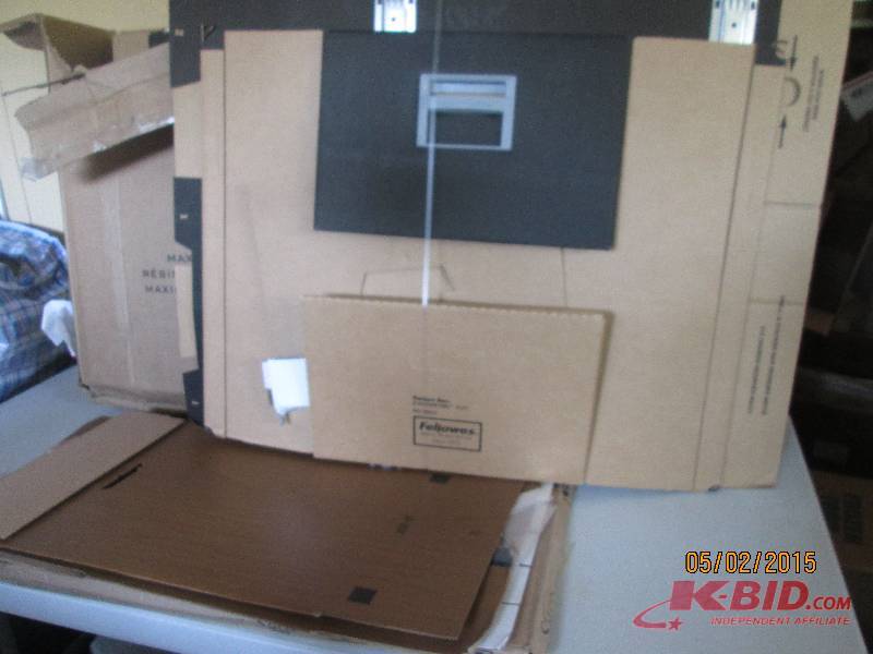 lot 45 image: 6 black legal size file boxes, Safe...