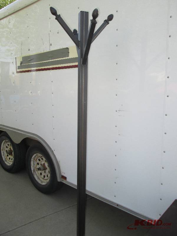 lot 55 image: Heavy duty metal coat rack- some ru...