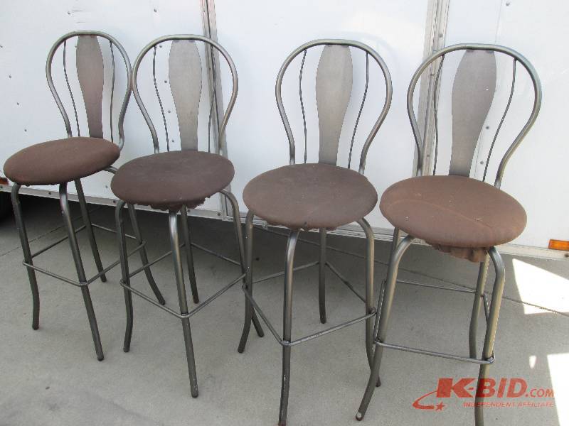 lot 58 image: set of 4 patio chairs brown colored...