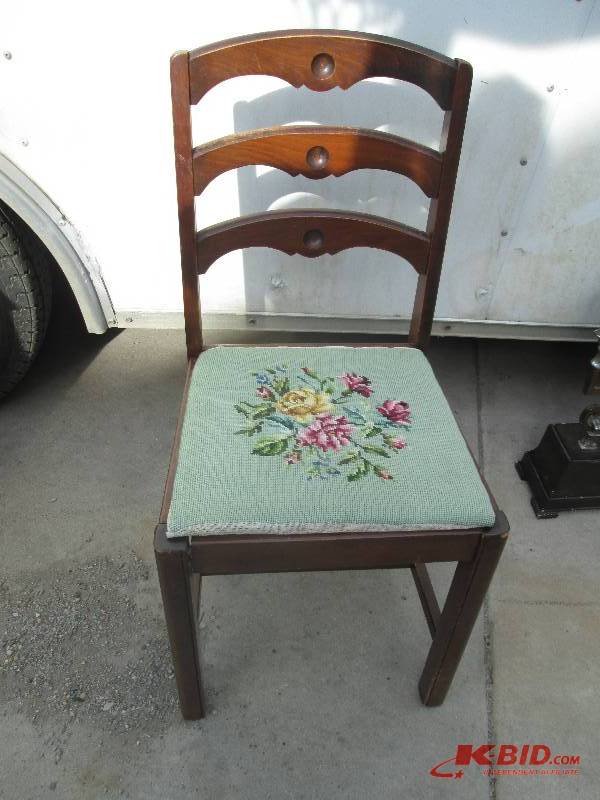lot 63 image: chair with custome needlework seat ...