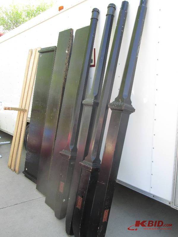 lot 66 image: dark colored wooden four post bed- ...