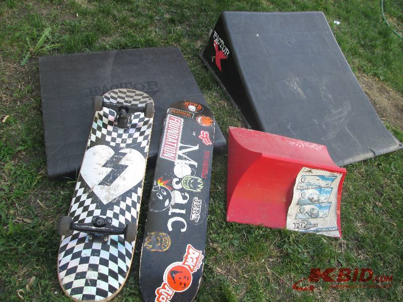 lot 67 image: lot of skateboard ramps including 2...