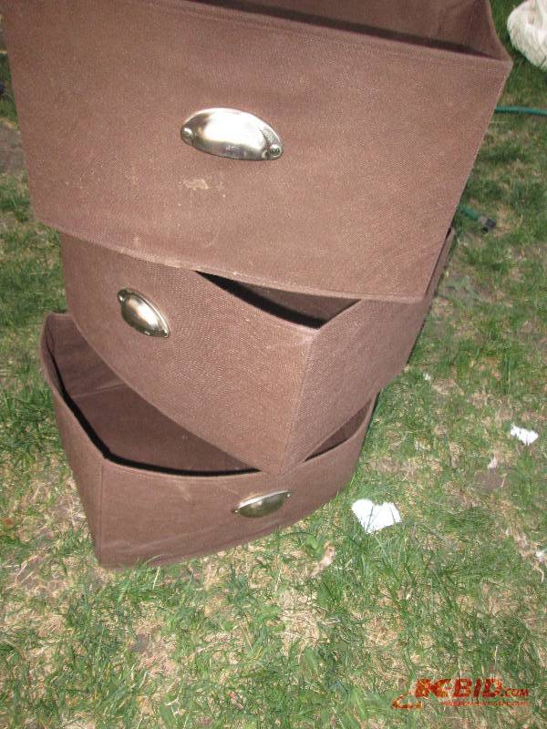 lot 97 image: 3 brown material material storage d...