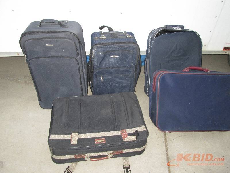 lot 98 image: mixed lot of 5 suitcases one Omega ...