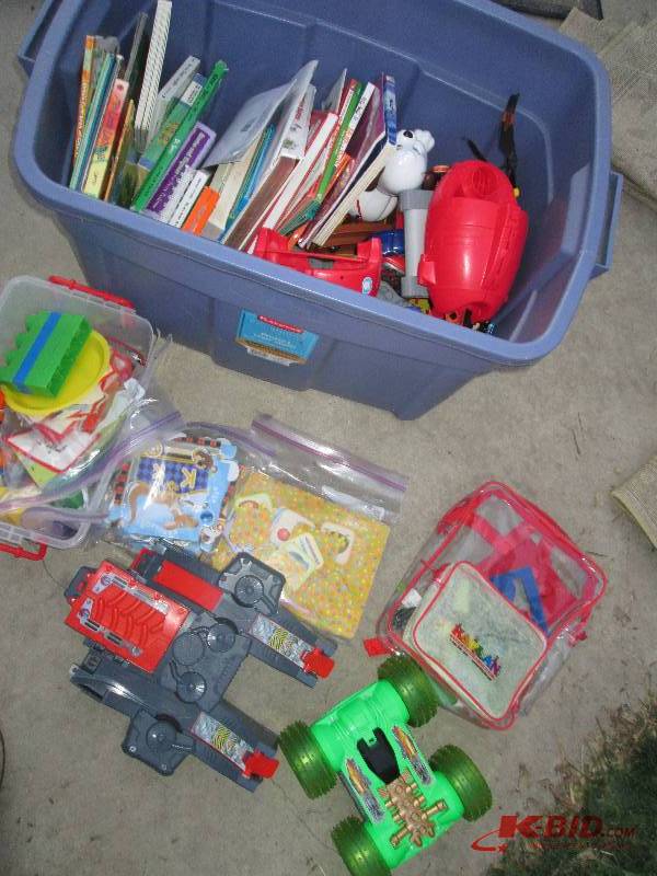 lot 101 image: mixed lot of kids books, toys and p...