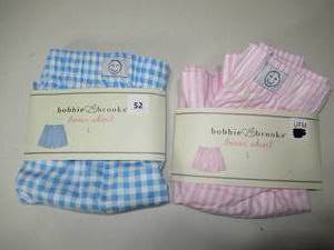 lot 52 image: Bobbie Brooks - 2 Boxer Shorts, Size Large, Pink & Blue