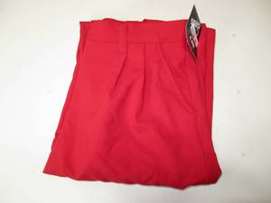 lot 56 image: Girls Pleated Wide Leg Dressy Trousers - Red