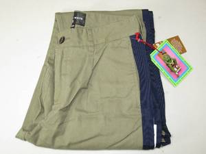lot 29 image: HOUSTON WHITE Adult Chino Wide Leg Side Stripe Pleated Pants - Covert Green, 40 x 32