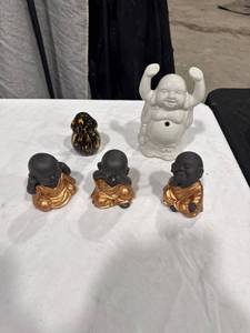 lot 2447 image: Buddha Figurines & Glass Decor