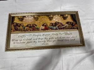 lot 2502 image: Framed Last Supper Prayer Art