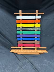 lot 2503 image: Wooden Martial Arts Belt Display
