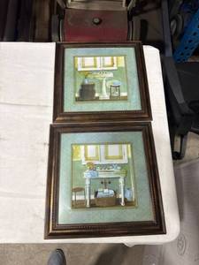 lot 2527 image: Framed Bathroom Wall Art Set