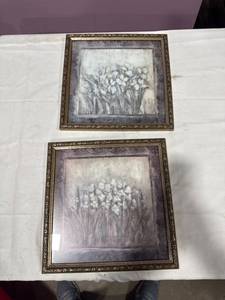 lot 2529 image: Framed Floral Prints (Pair)