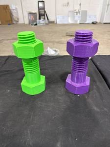 lot 2655 image: Oversized 3D Printed Bolts