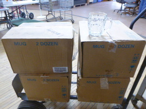 lot 15 image: 95 Luminarc Britannia 20 Ounce Glass Beer Mugs