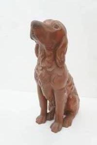 lot 1 image: Ceramic dog Statue , 19 tall