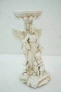 lot 3 image: Angel Sculpture  with children Candle holder,12 tall