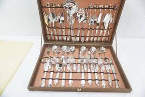 lot 62 image: Vintage EP Zinc Alloy Silver Flatware Set. Italy.