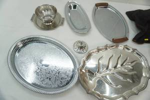 lot 78 image: Stainless Steel, Kromex, serving pieces