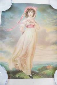 lot 88 image: Vintage Lithograph Art Print Reproduction of Pinkie by Sir Thomas Lawrence